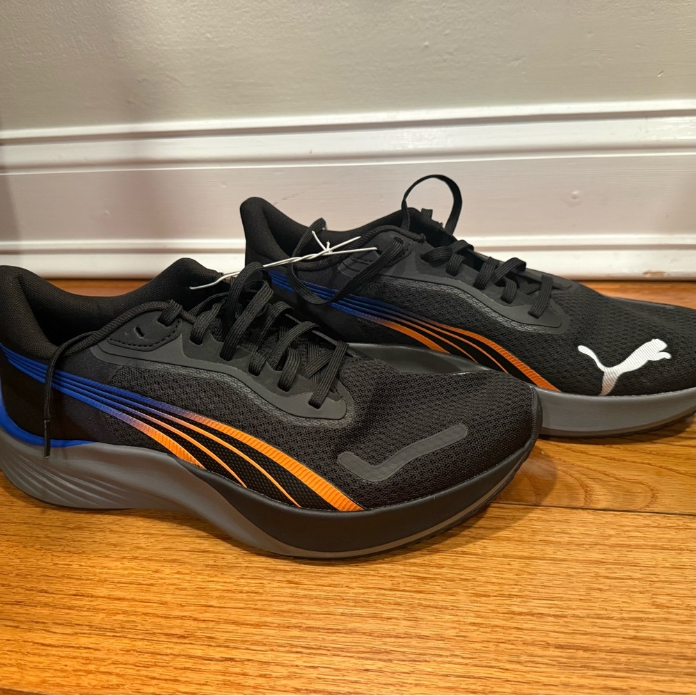 Puma Men's Black, Blue, and Orange Athletic Shoes